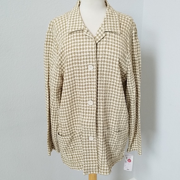 Democracy Democracy Long Sleeve Button Down Beige - Picture 1 of 5